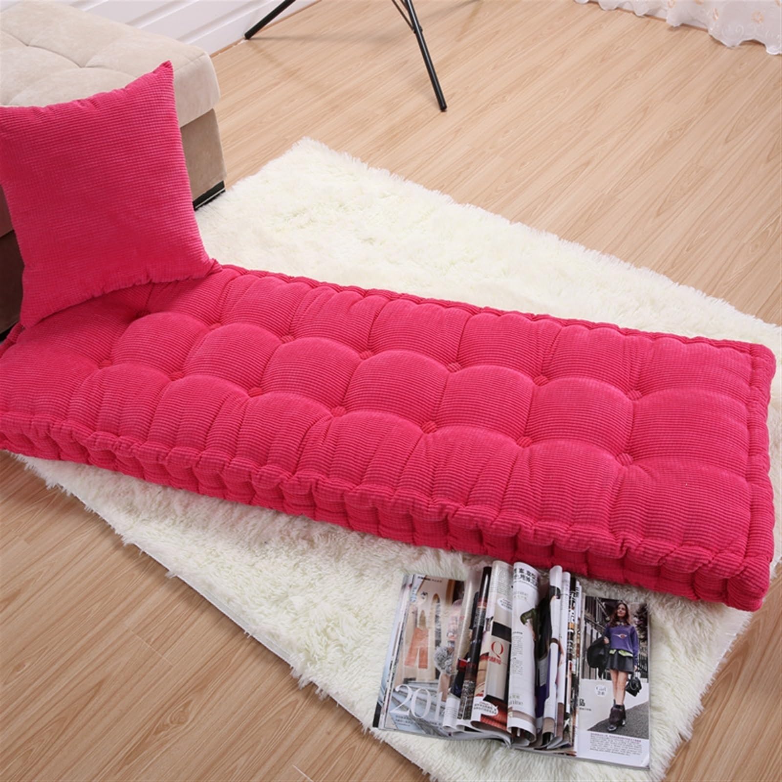 1 Seater 2 Seater Porch Swing Cushion Bench Cushion Outdoor Indoor 120cm 150cm 3 Seater 100cm 140cm 240cm Garden Cushions 50x50 Reversible Chair Pad 40x40 Cushion for Office Chair Garden Bench(Rose Re - Image 8