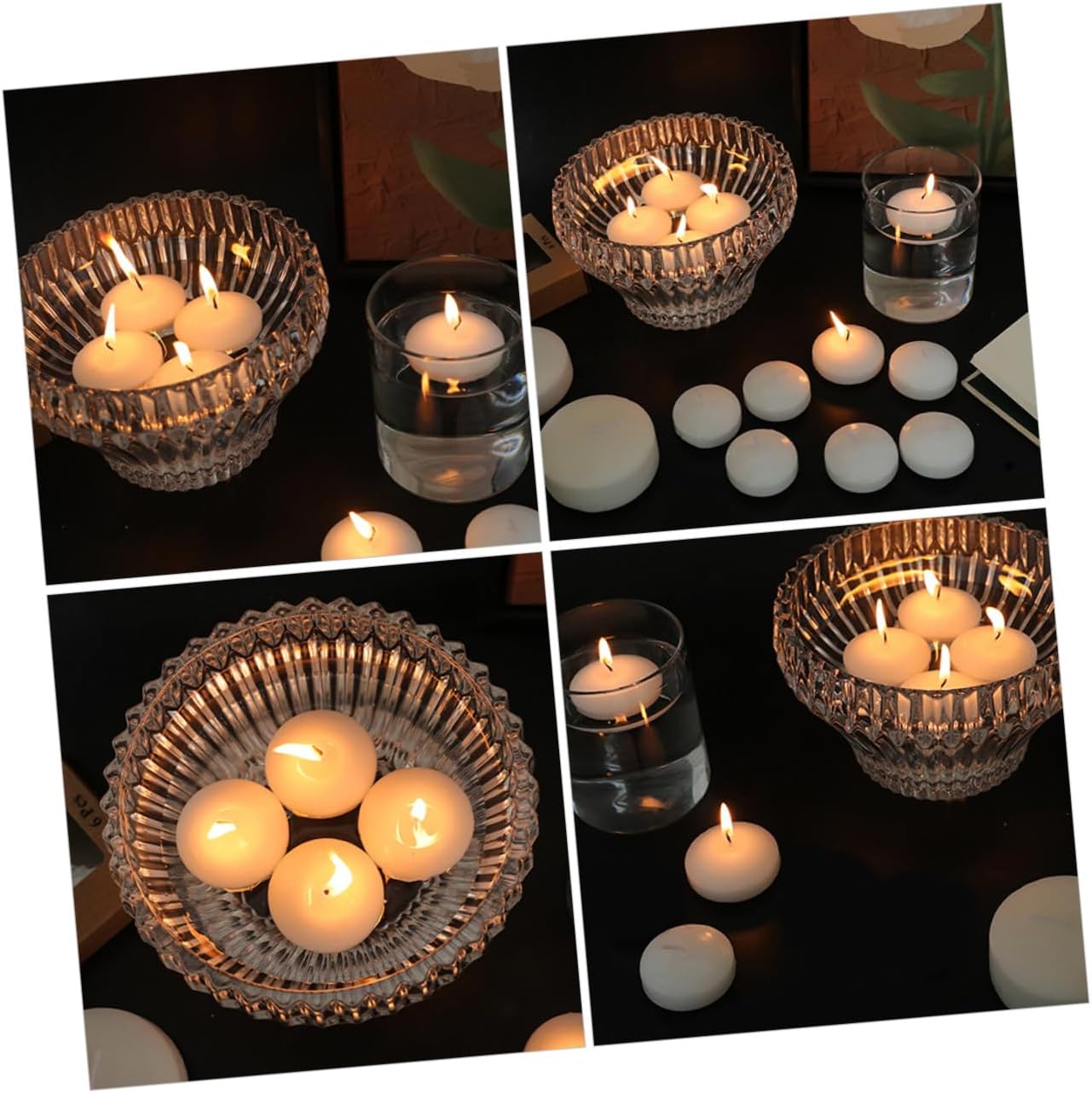 Alipis Unscented Floating Tealight Candles 6pcs 4.5x2.5cm Small Decorative Wax Floating Candles for Wedding Party Romantic Dinner Outdoor Centerpieces