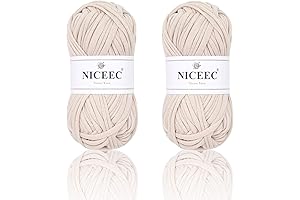 NICEEC 2 Skeins Fabric Yarn T-Shirt Yarn for Crochet Knitting
