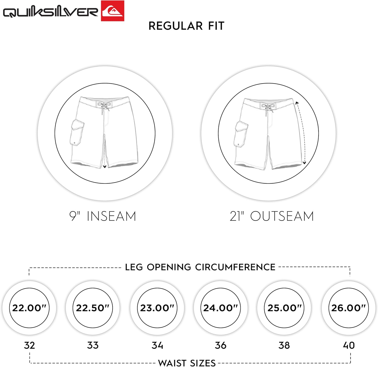 Quiksilver Men's Swimwear Regular Fit Fixed Waist UPF 50 Quick Dry Board Shorts (32-40) - Image 7