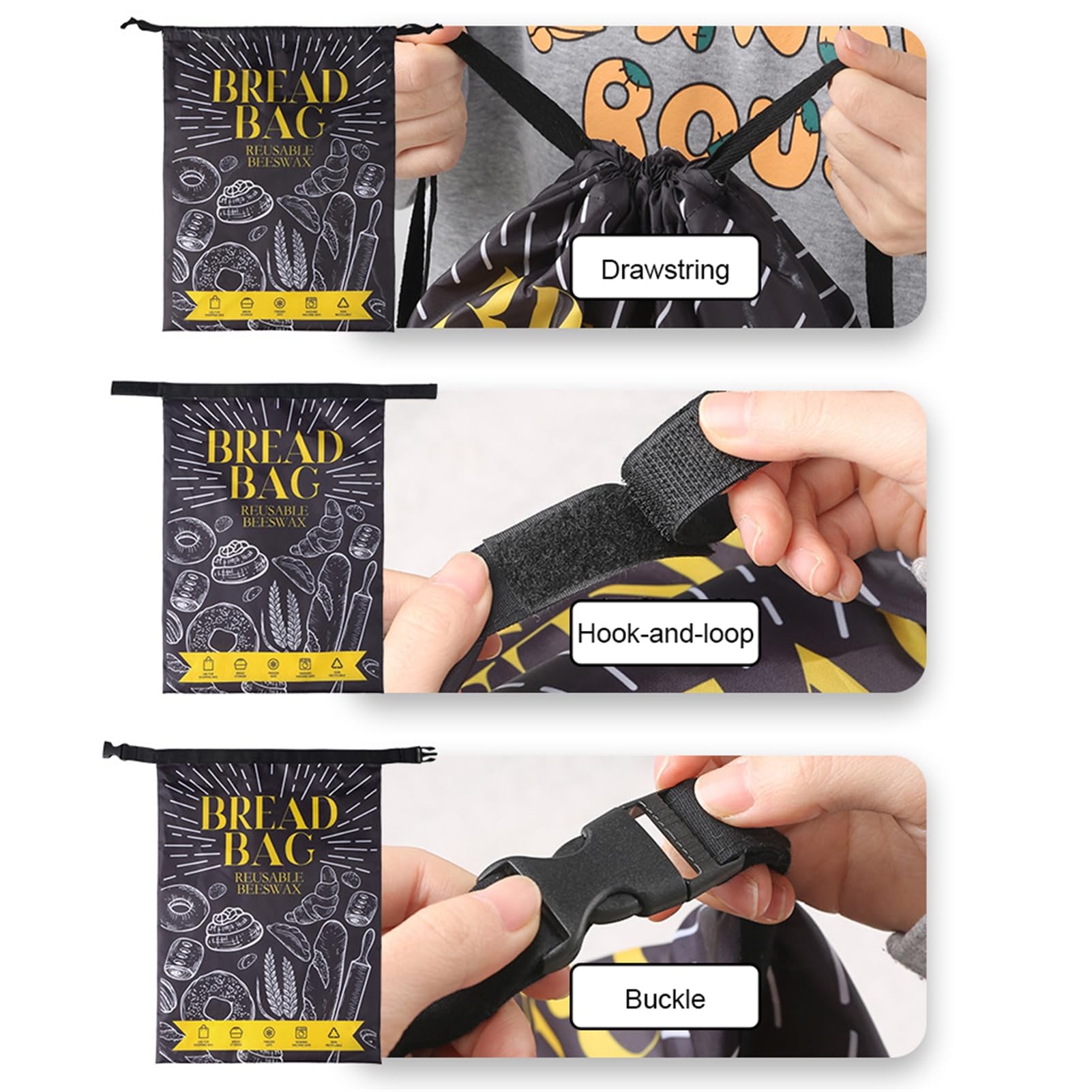 2 Bolsas Reutilizables de Pan 43 x 31 cm, Doble Capa Impermeable y Rsistente Al Aceite Grado Alimenticio para Masa Madre
