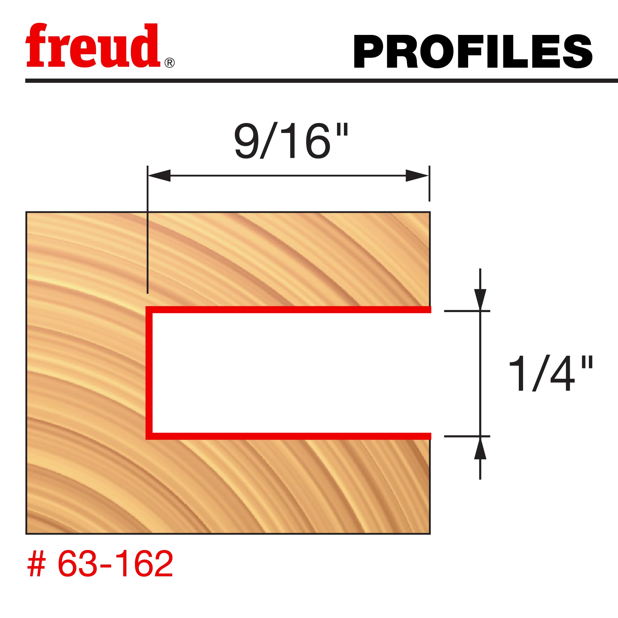 Freud 63-162: 9/16" Depth Slotting Cutter Set with 1/2" shank, 1/4" carbide height — Amazon image 2
