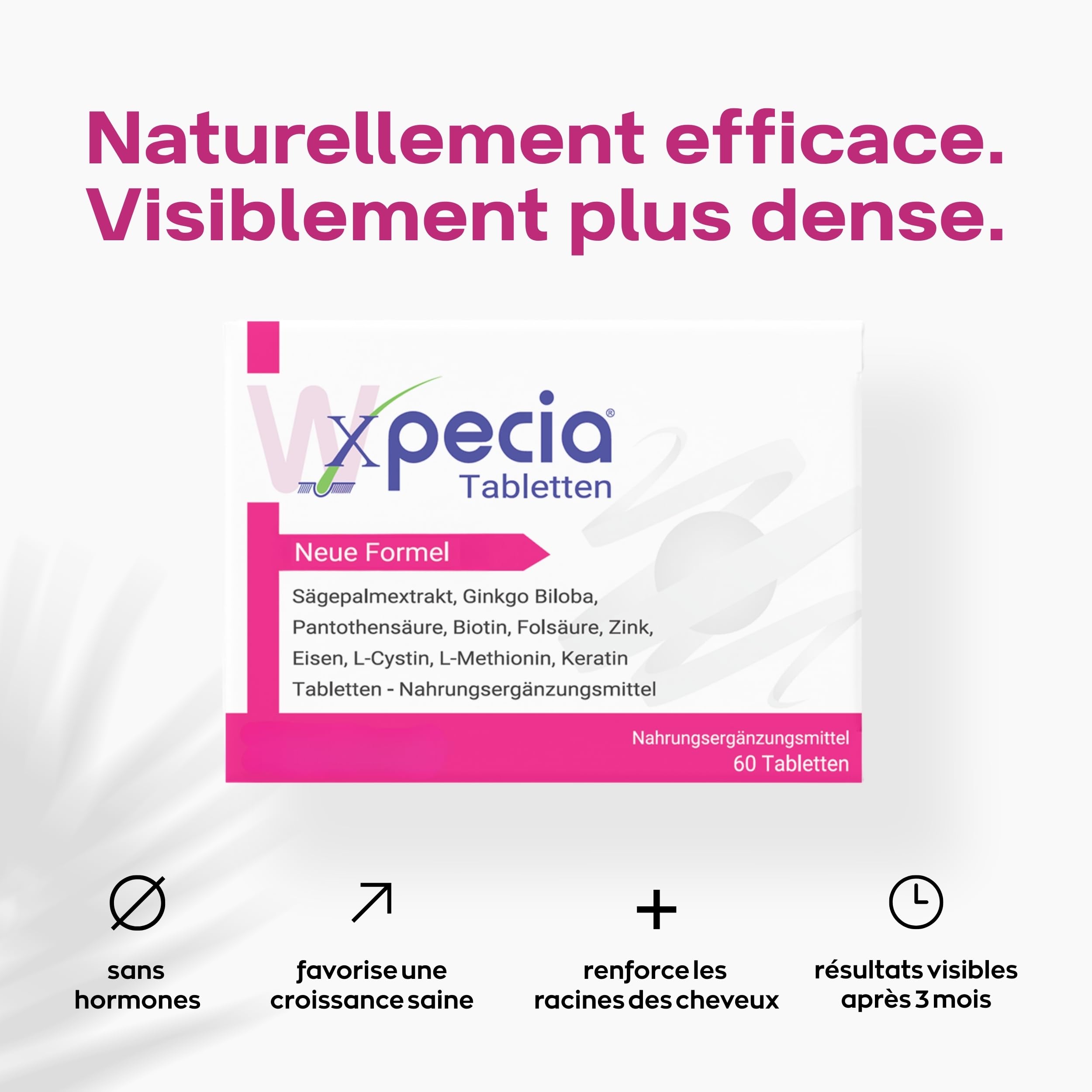 Xpecia woman - Formule dht bloquante anti-chute des cheveux pour la croissance des cheveux 60 comprimés