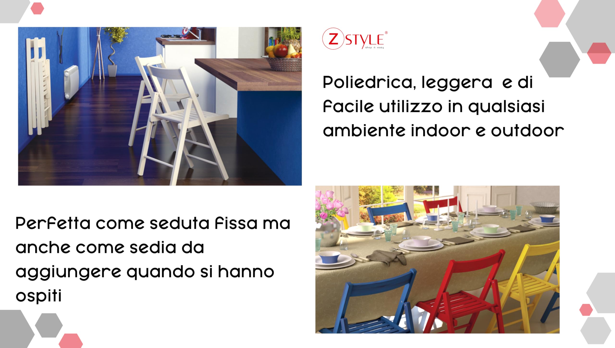 ZStyle Sedia Pieghevole Legno Colorata Salvaspazio Da Giardino Terrazzo Richiudibile Balcone Bar Ristorante Leggera Campeggio Sala Da Pranzo Cucina Legno Massello Di Faggio (4, Giallo)