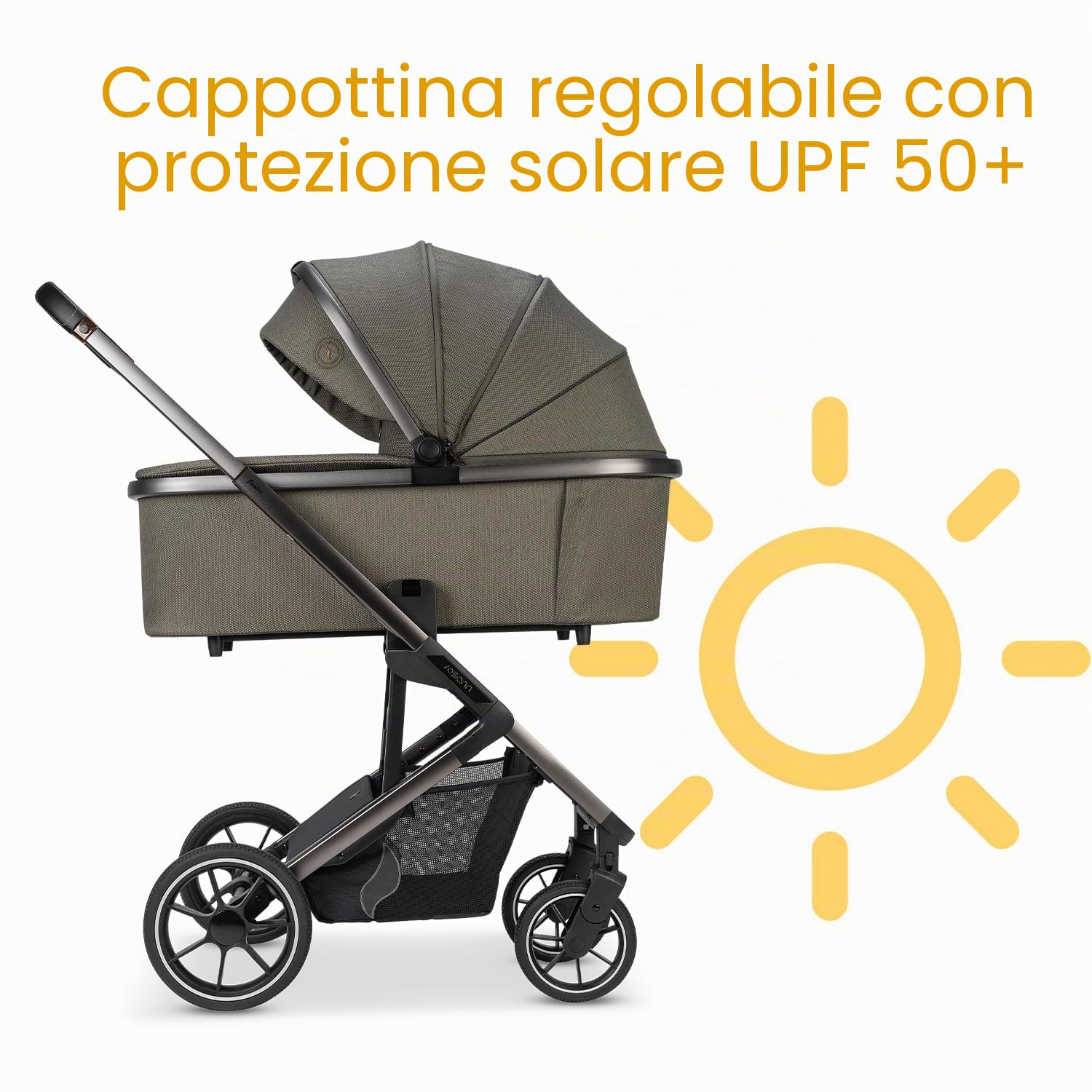 Osann Passeggino Navetta Duo Juntos Sistema Combinato - Leggero e compatto - Reversibile - Aerato - Parapioggia anti pioggia - Fronte Mamma - Fronte Mondo (Teak Marrone)