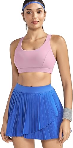 Miniatura 7 de RUNNING GIRL Brasier deportivo para mujer de alto soporte, espalda cruzada acolchada, brasier deportivo con tirantes delgados, brasier de yoga con