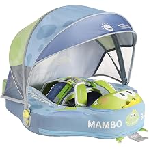 Mambobaby Float Deluxe Baby Pool Float Safe & Comfortable Swim Trainer for Infants & Toddlers, Non-Inflatable Design, UV Protection Canopy, Fun Water Experience for Ages 3-24 Months