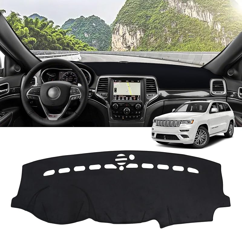Capa para Painel ZZEQYG para Jeep Grand Cherokee 2011–2020, flanela com base de silicone antiderrapante, não compatível com modelo L