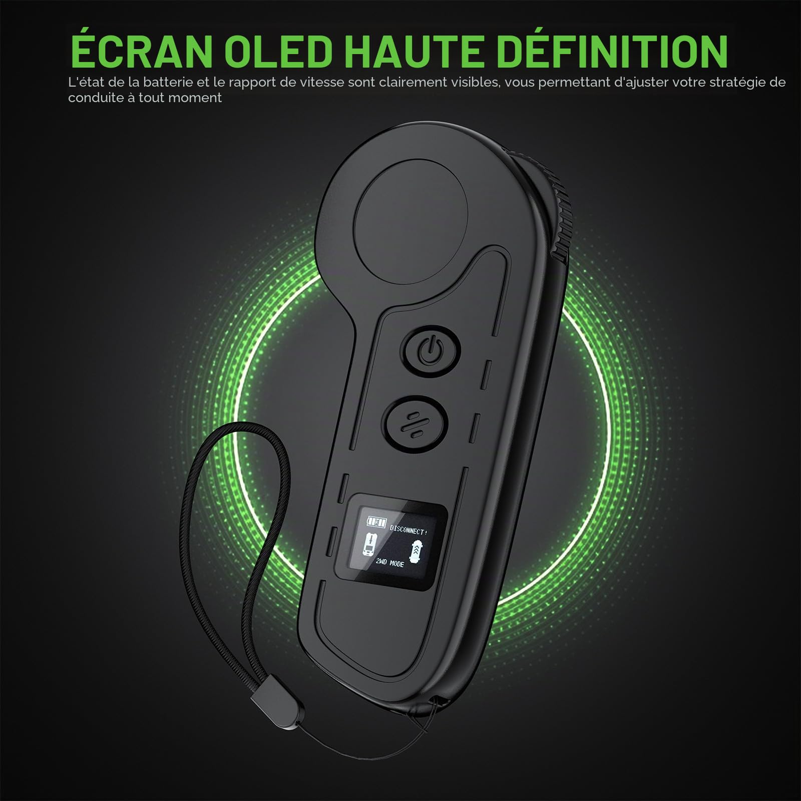 Skateboard électrique pour adultes et adolescents - Moteur 1800 W 4 modes de vitesse - Télécommande avec OLED avec écran - Noir