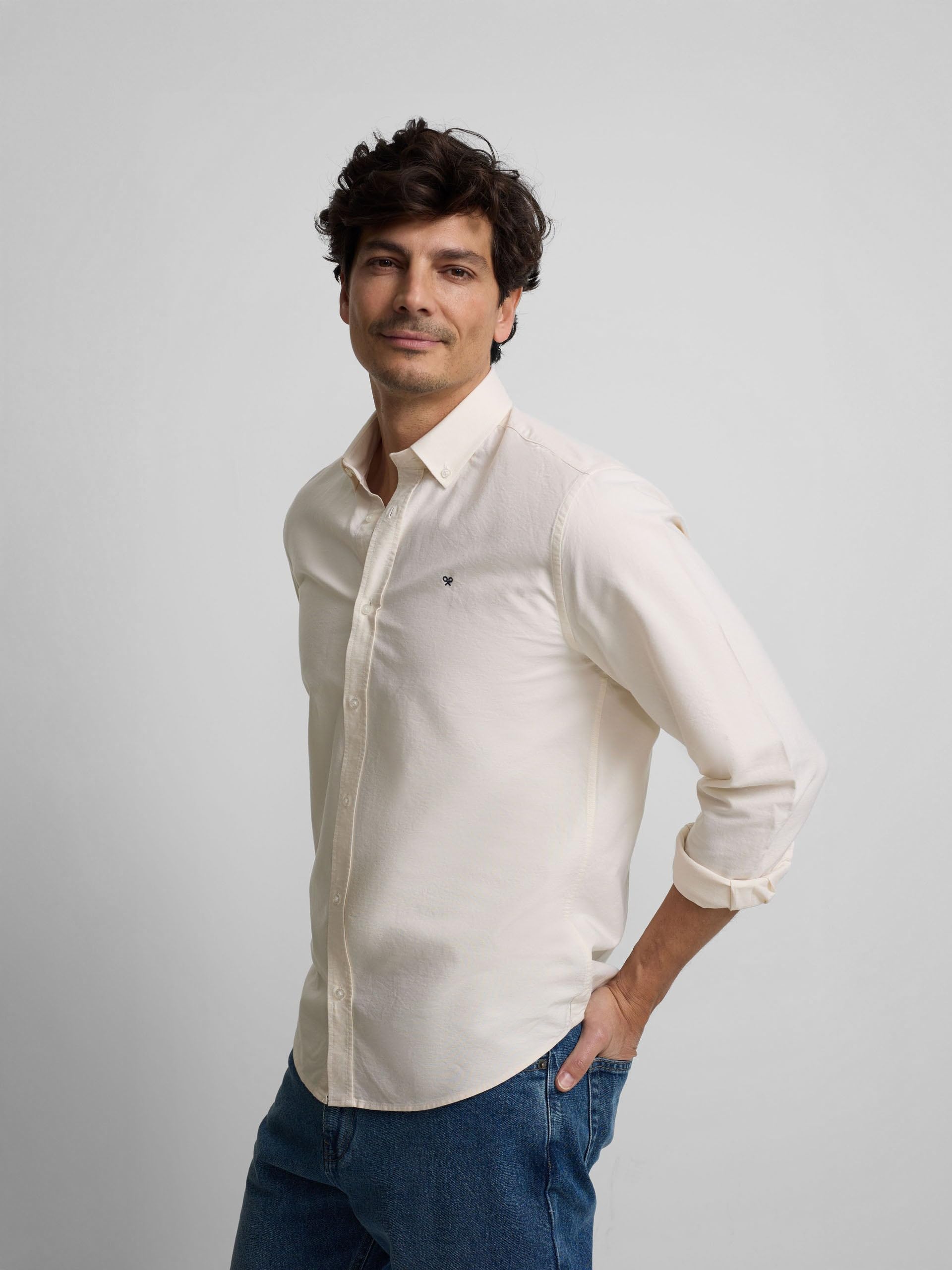 SILBON Camisa Sport Oxford para Hombre