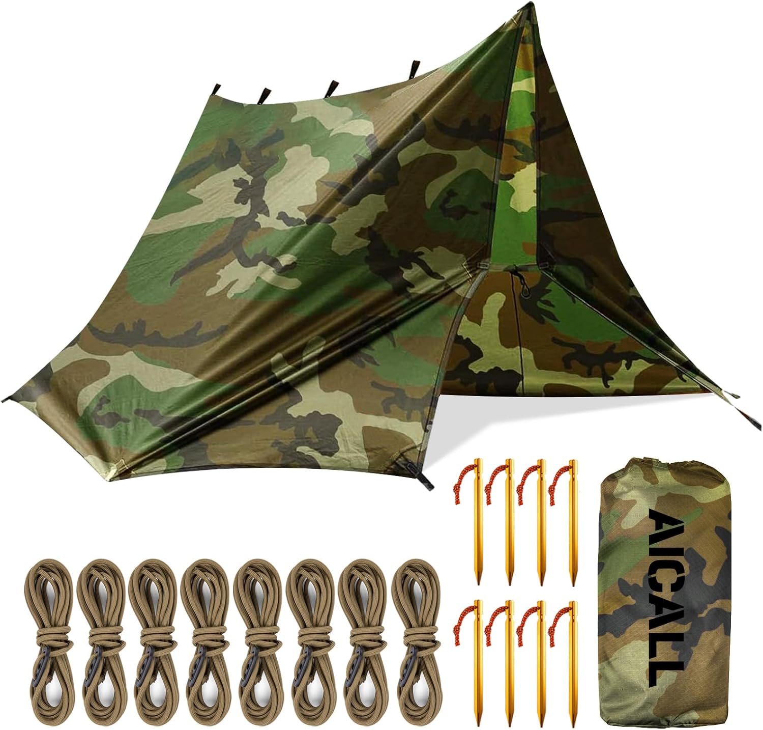 Waterproof Camping Tarp 10 x 10ft Survival Tent Backpacking Portable Tarp Multifunctional Anti-UV Shelter for Outdoor (Camo) Waterproof Camping Tarp 10 x 10ft Survival Tent Backpacking Portable Tarp Multifunctional Anti-UV Shelter for Outdoor (Camo)