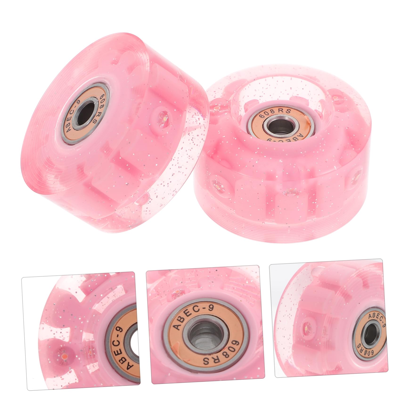 Ruedas de Patines Luces de Repuesto Pu Rosa 8 Piezas