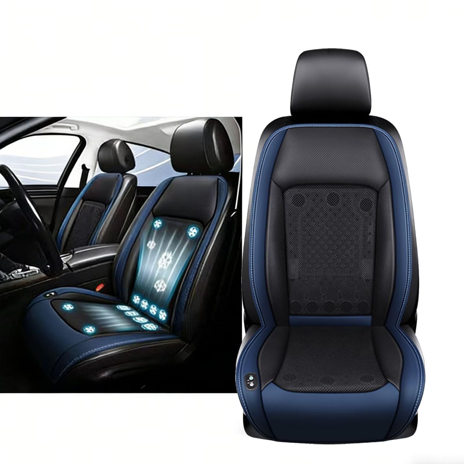 Coche Funda Asiento Ventilada, Solo Compatible con Mercedes GLA H247 2019-2024 Enfriador De Asiento De Coche, Almohadilla De Asiento Transpirable Ventilada, Poco Ruido Funda De Asiento