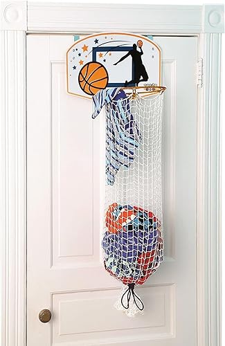 Taylor Toy Cesta de lavandería de baloncesto cestas para dormitorio aro colgante sobre la puerta para niñas niños y niños sistema de disparo de