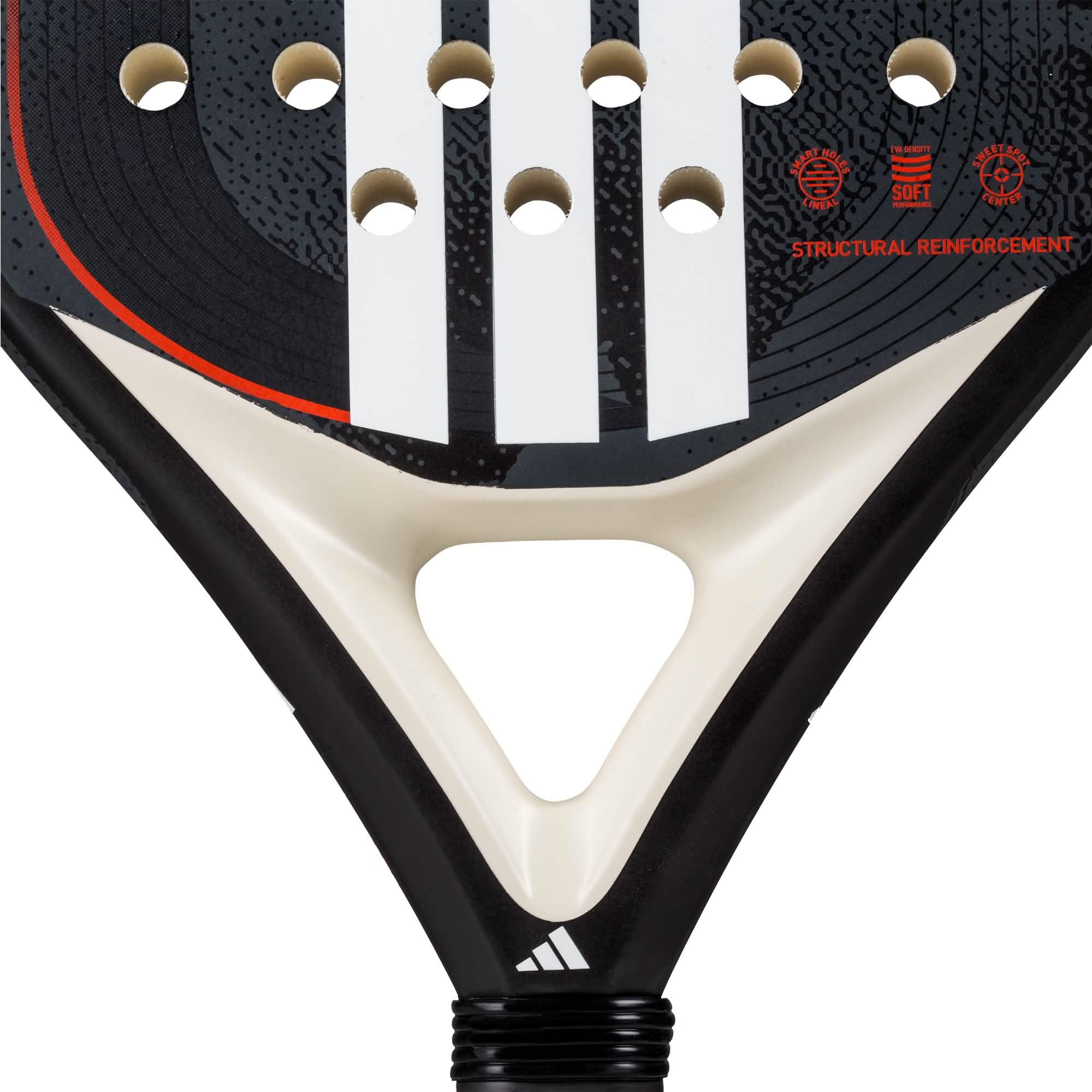 Pala de Padel adidas Drive Black 3.4 Negra, Forma Redonda, Goma eva Soft Performance, Fibra de Vidrio
