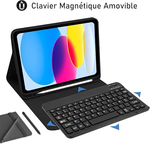 Hofsos Coque Clavier pour iPad A16 11/10 Ème Generation 2025/2022 11/10.9" - 8