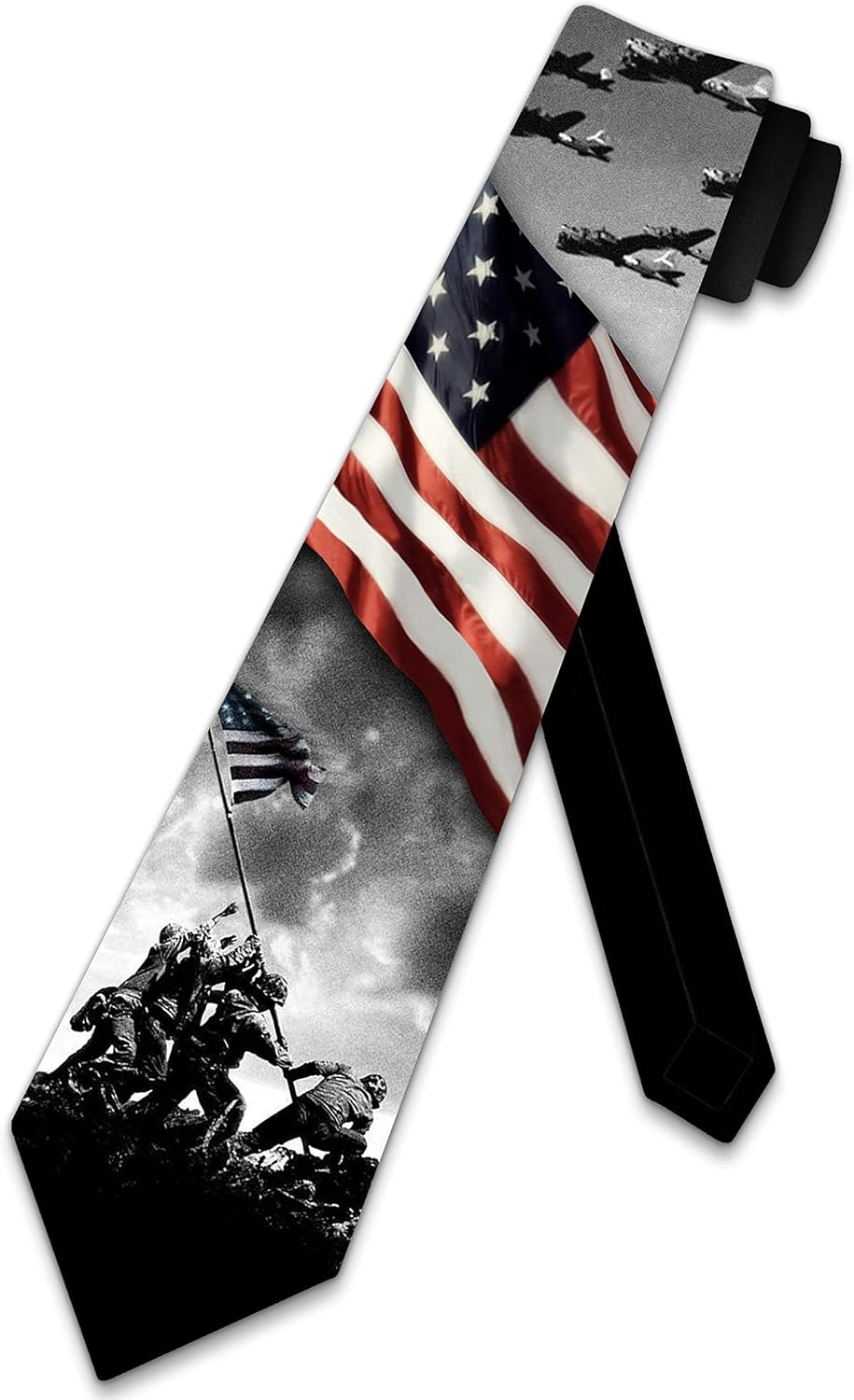 Three Rooker Flag Ties Mens World War II Patriotic Necktie