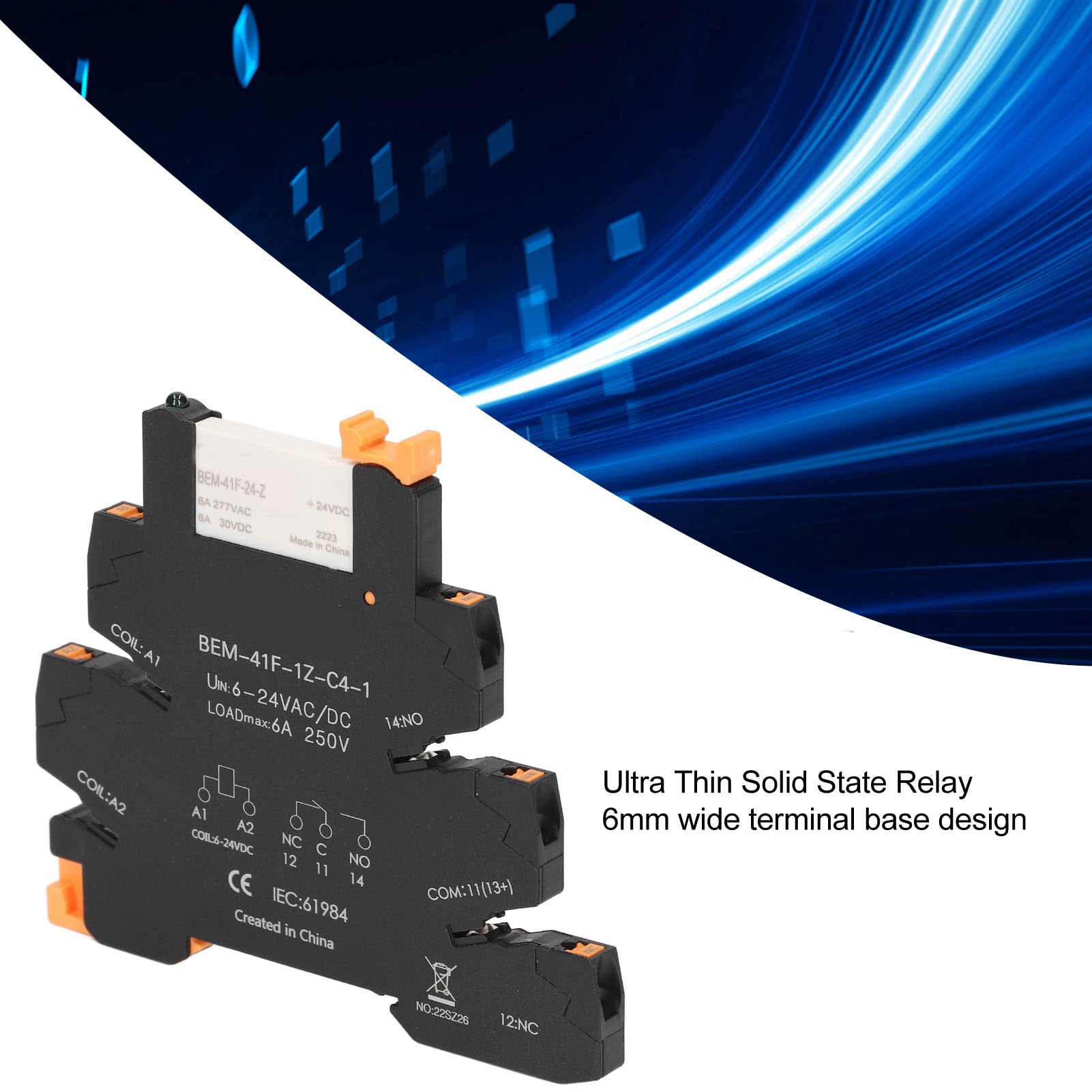 DIN Rail Relay 6A 6 24V Solid State DIN Rail Mount Relay with LED Indicator ac 24v relay with LED Indicator Solid State Relays