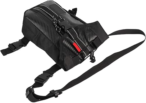 Acouto Bolsa de cintura resistente al agua para motocicleta, estilo fibra de carbono, bolsa de ciclismo