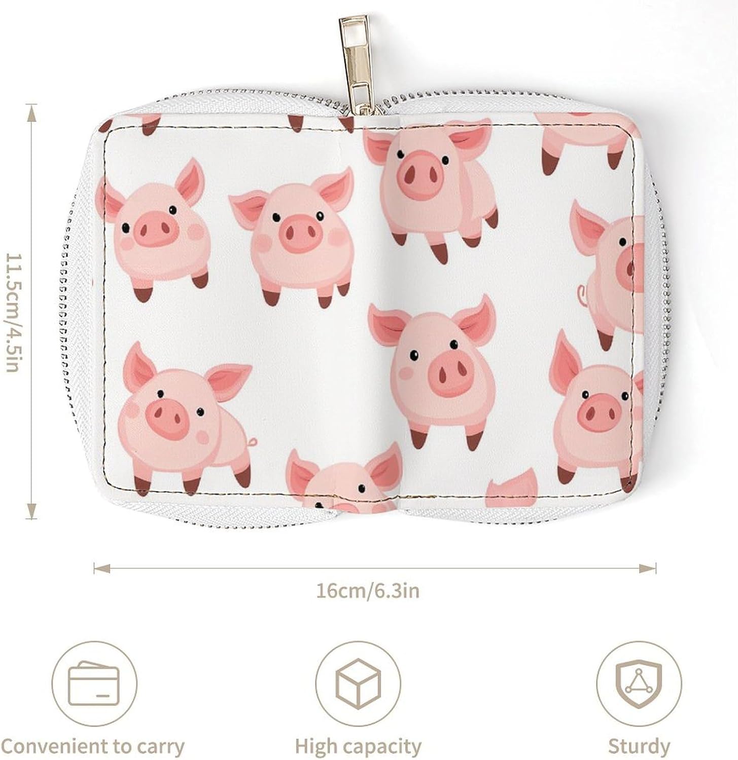 Cute Little Pigs Small Business Credit Card Holder Wallet with 20 Card Slots Case Coin Purse Pouch