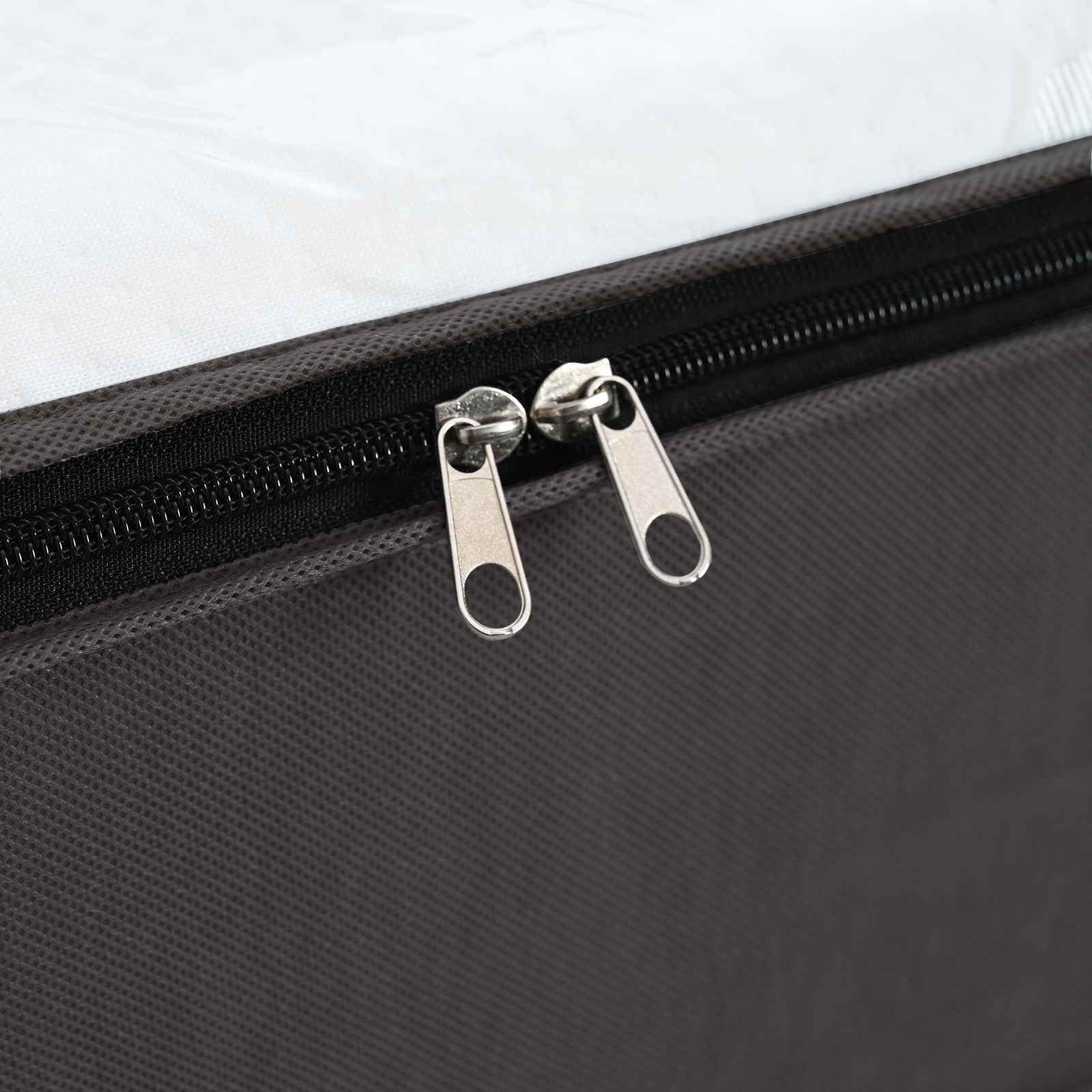 Aufbewahrungsbox mit transparentem PVC-Fenster 6 Stück Anthrazit, rechteckige Vliesstoff Box mit Griffen für unter Bett, faltbare Aufbewahrungsbox mit Doppelschiebern für Kleidung