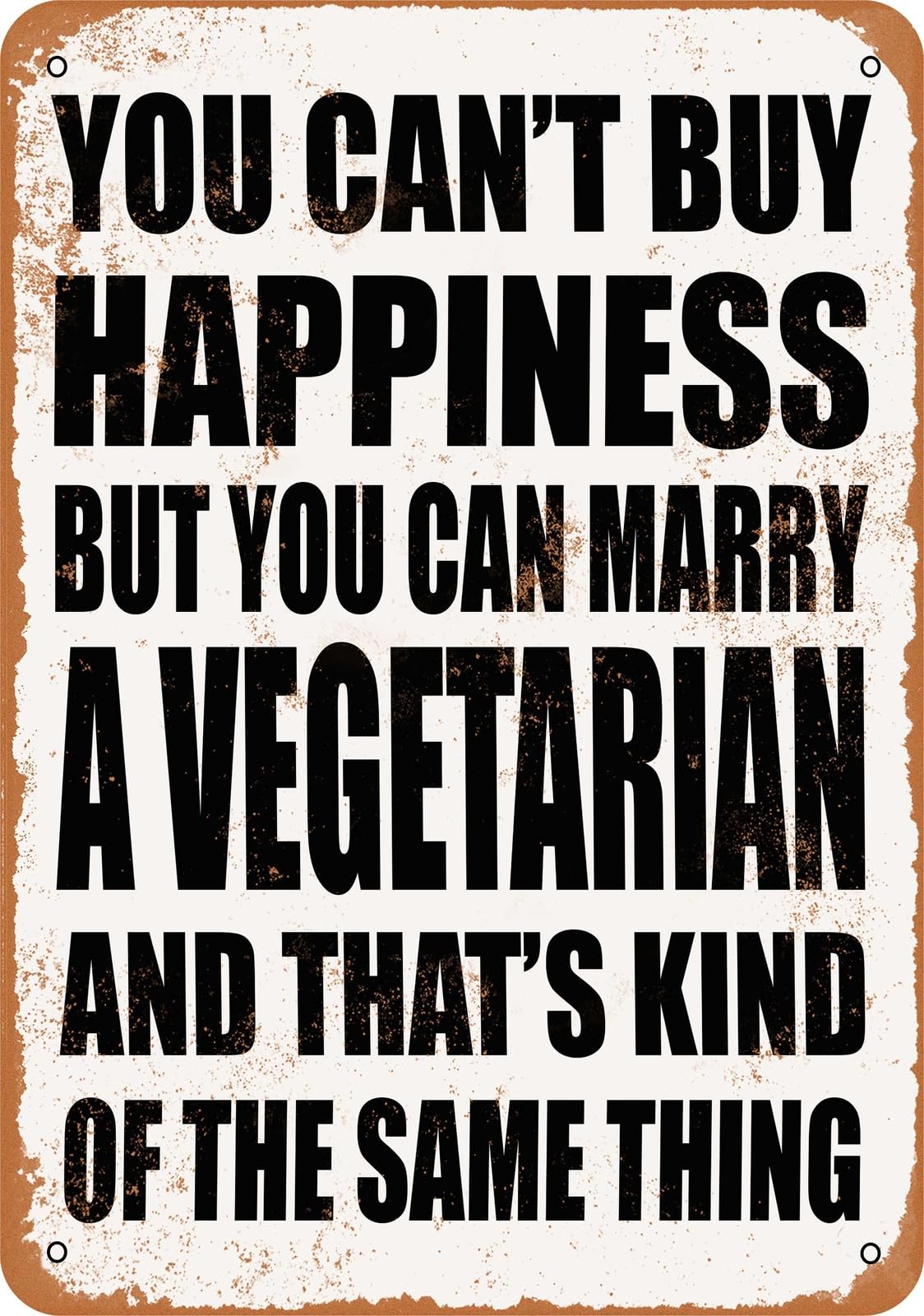 Metal Sign - Marry a VEGETARIAN - Vintage Look home decor