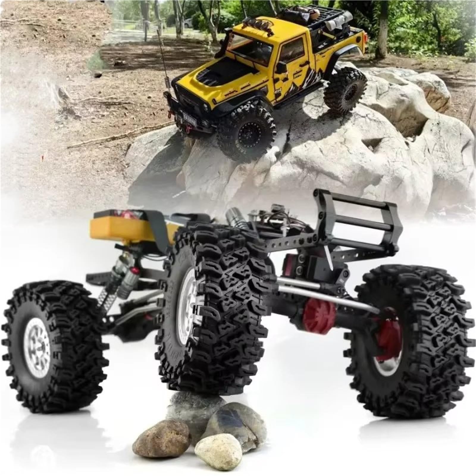 Compatibile Con Axial Per SCX10 Per Wraith Per Capra Per RR10 Per Trxs 1/10 RC Crawler Car 4 Pezzi 135mm 2.2 Pollici Pneumatico In Gomma Ruota Pneumatico Accessori Aggiornamento RC