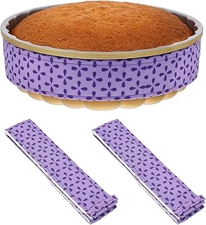 Baking Strips, 2 Pcs 33 inch Adjustable Baking Strips for Cake Pans, Thick Cotton and Soft Cake Absorbent Design for Bakery, Kitchen, Restaurant (Purple)