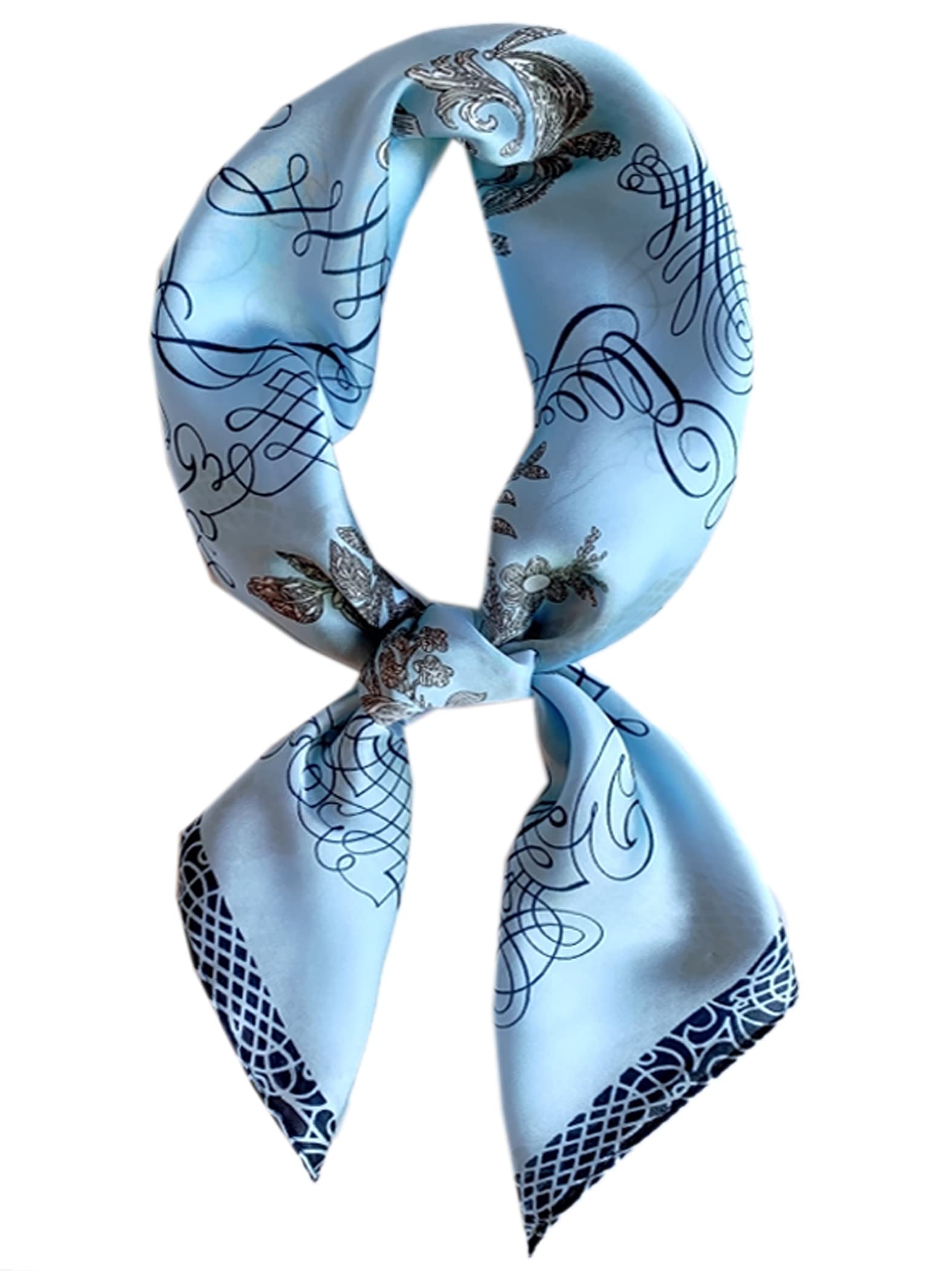 Square Silk Feeling Headscarf Neckerchief,Bandana Handbag Hair Scarf Bracelet Gift For Women/Girls