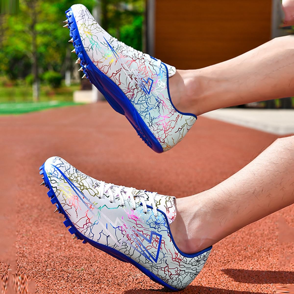 Zapatillas De Atletismo con Clavos para Hombres Y Mujeres con 8 Clavos para Carreras De Velocidad Saltos Y Niños Y Niñas