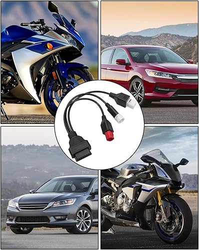 Miniatura 4 de QNHEAY Cable de diagnóstico OBD2 apto para Yamaha Kline Euro5 motocicleta 16 pines a 3pin 4pin 6pin OBD2 3 en 1 adaptador de diagnóstico