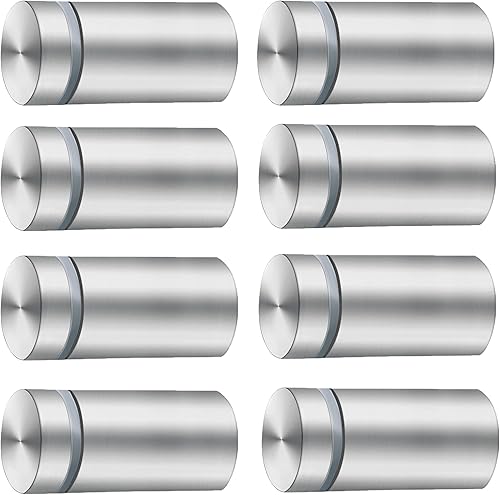 Tornillos de separación para acrílico de 1 x 2 pulgadas, soportes de pared de acero inoxidable para colgar marcos de fotos acrílicos, paquete de 8