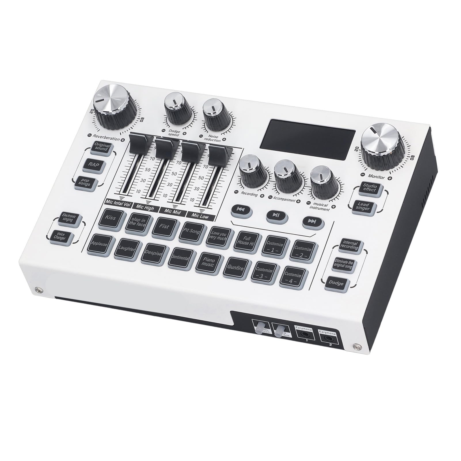 Tarjeta de Sonido con Interfaz de Sonido USB, Chip Digital de Doble Núcleo, Grabación de Fiesta en Estudio en, para Grabación de Karaoke, Transmisión en,