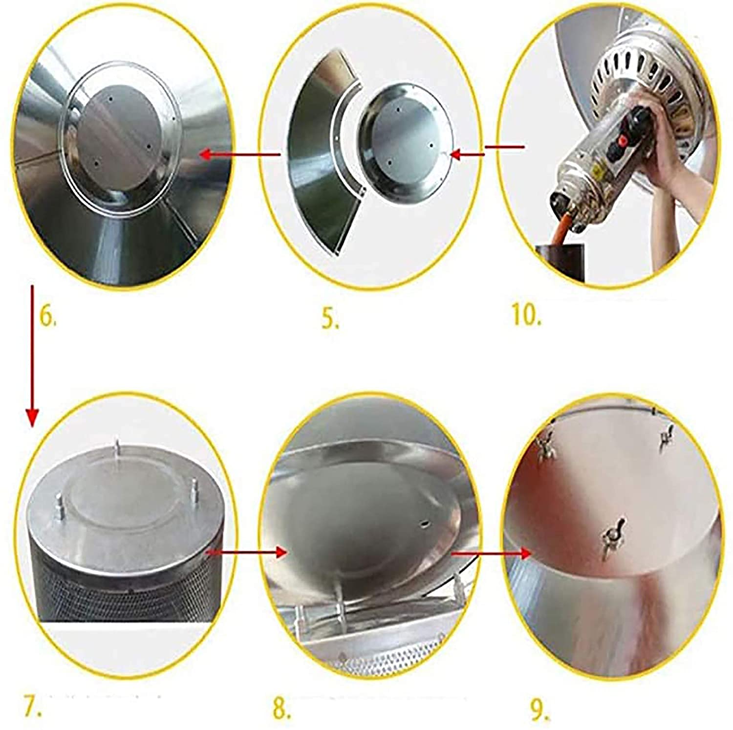 La altura de la terraza de gas natural SilteD es ajustable, incluye una manguera de gas natural de 12 pies de largo, certificación CE, CSA, garantía de calidad.