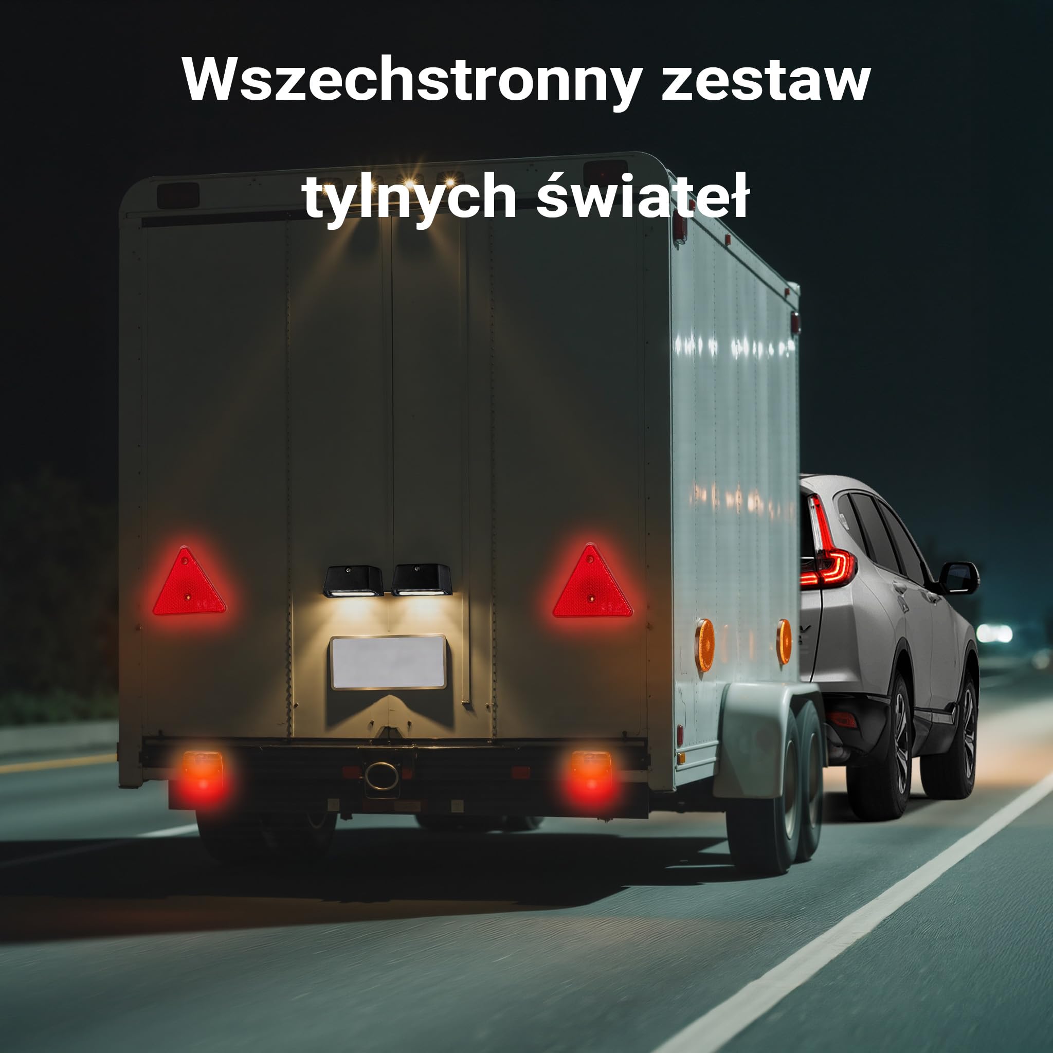 Zestaw świateł tylnych do przyczepy 12-cz. z 13-pinowym wtykiem kabel 5m światła z homologacją E