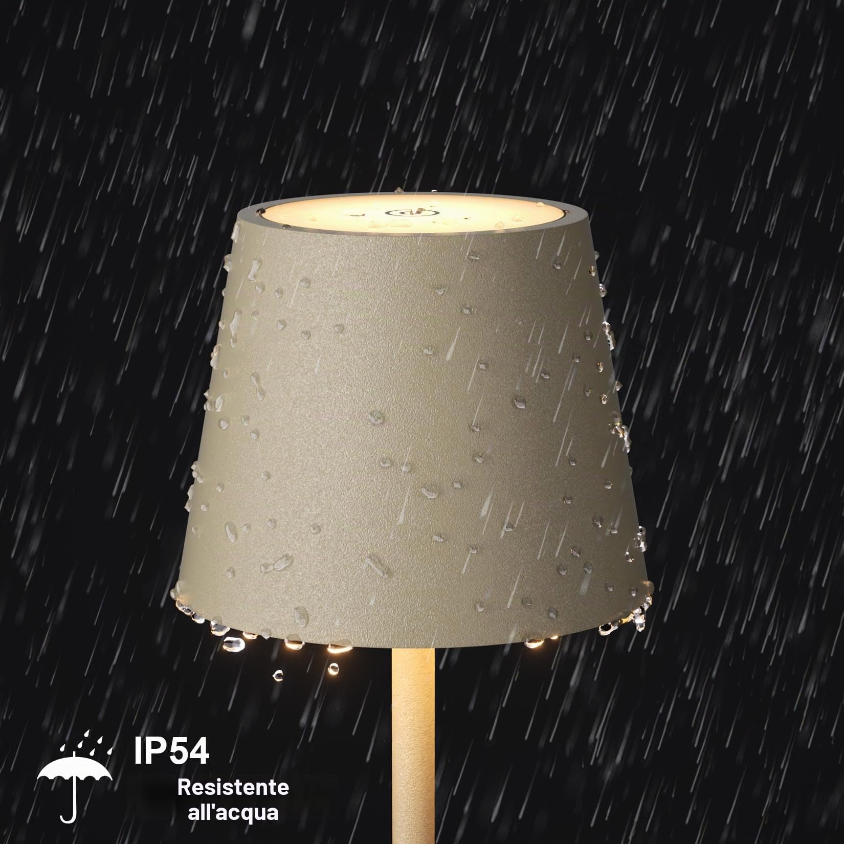 K-Bright 4 pezzi Lampada LED Dimmerabile da tavolo in alluminio,Ricaricabile 2700K luce calda Per interni/esterni Lampada da tavolo senza fili con USB ricarica (Beige sabbia)