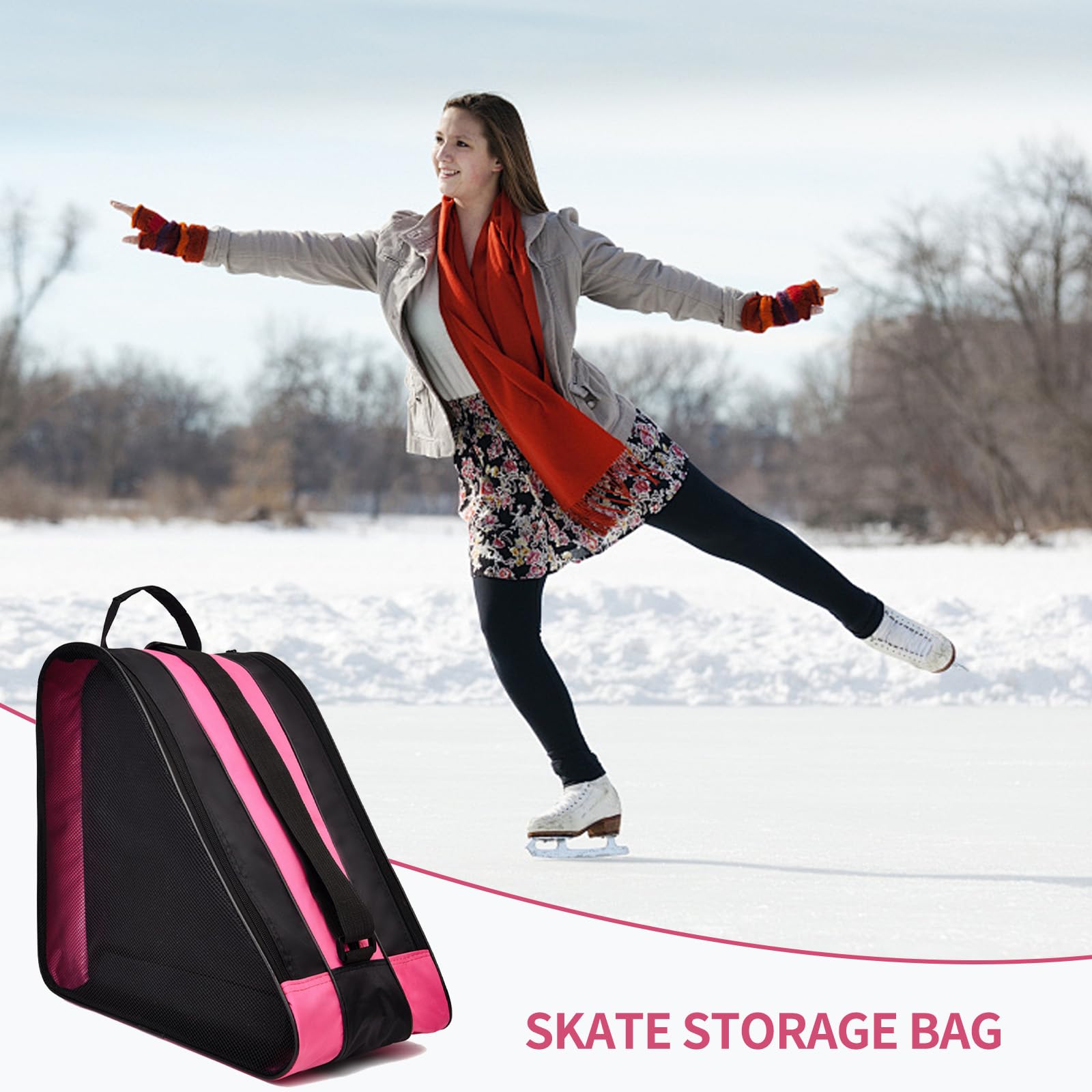 Bolsa para Patines,Mochila para Patines en Linea,Bolsa para Patines en Linea Bolsa,Bolsa para Zapatos de Patinaje,Bolsa Patines,Bolsa para Patines de Hielo,Apta para Patines de Hielo y Patines — view 4