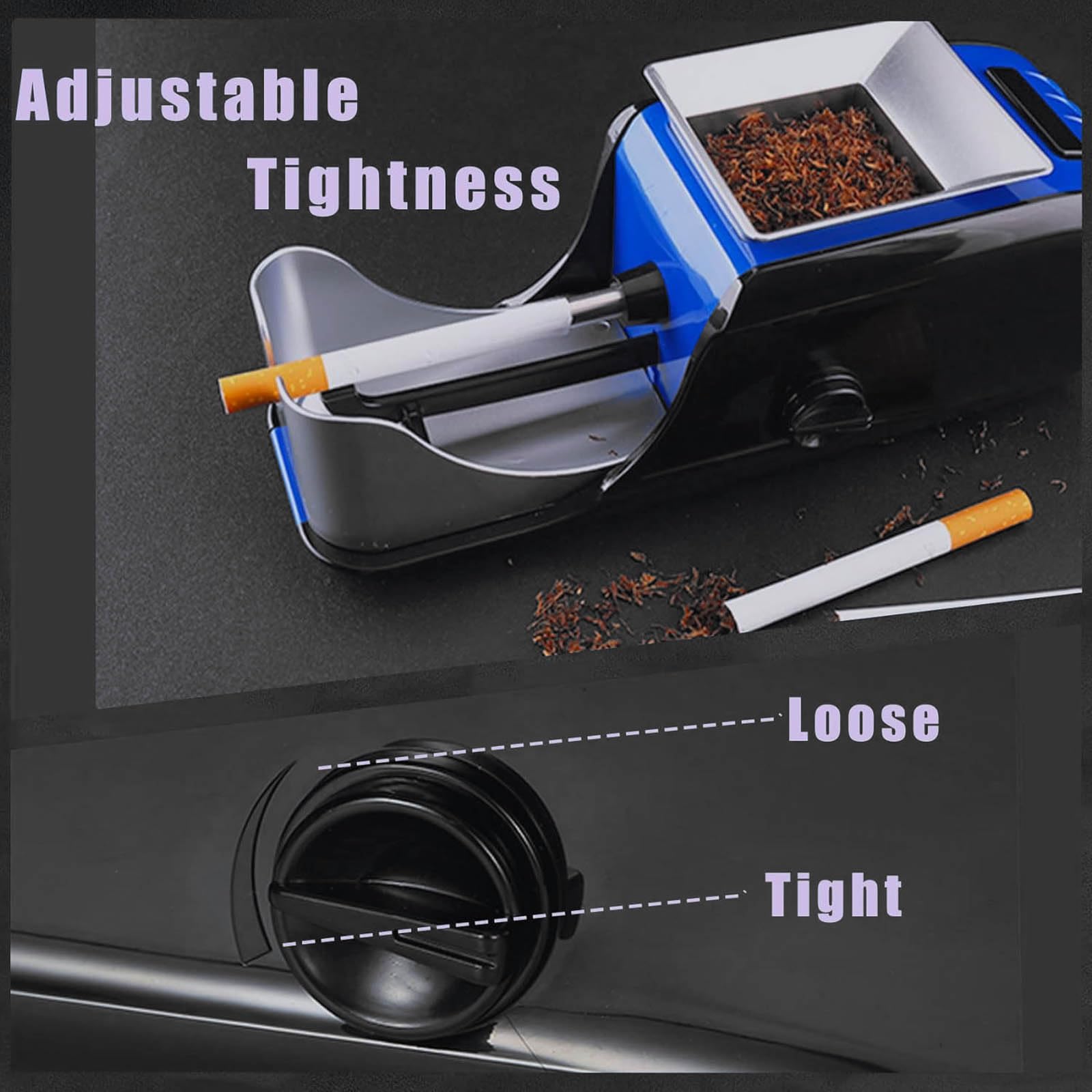 macchina per rollare, Set di 2 iniettori automatici for tubi King Size, dispositivi portatili for arrotolare sigarette con diametro 8 mm