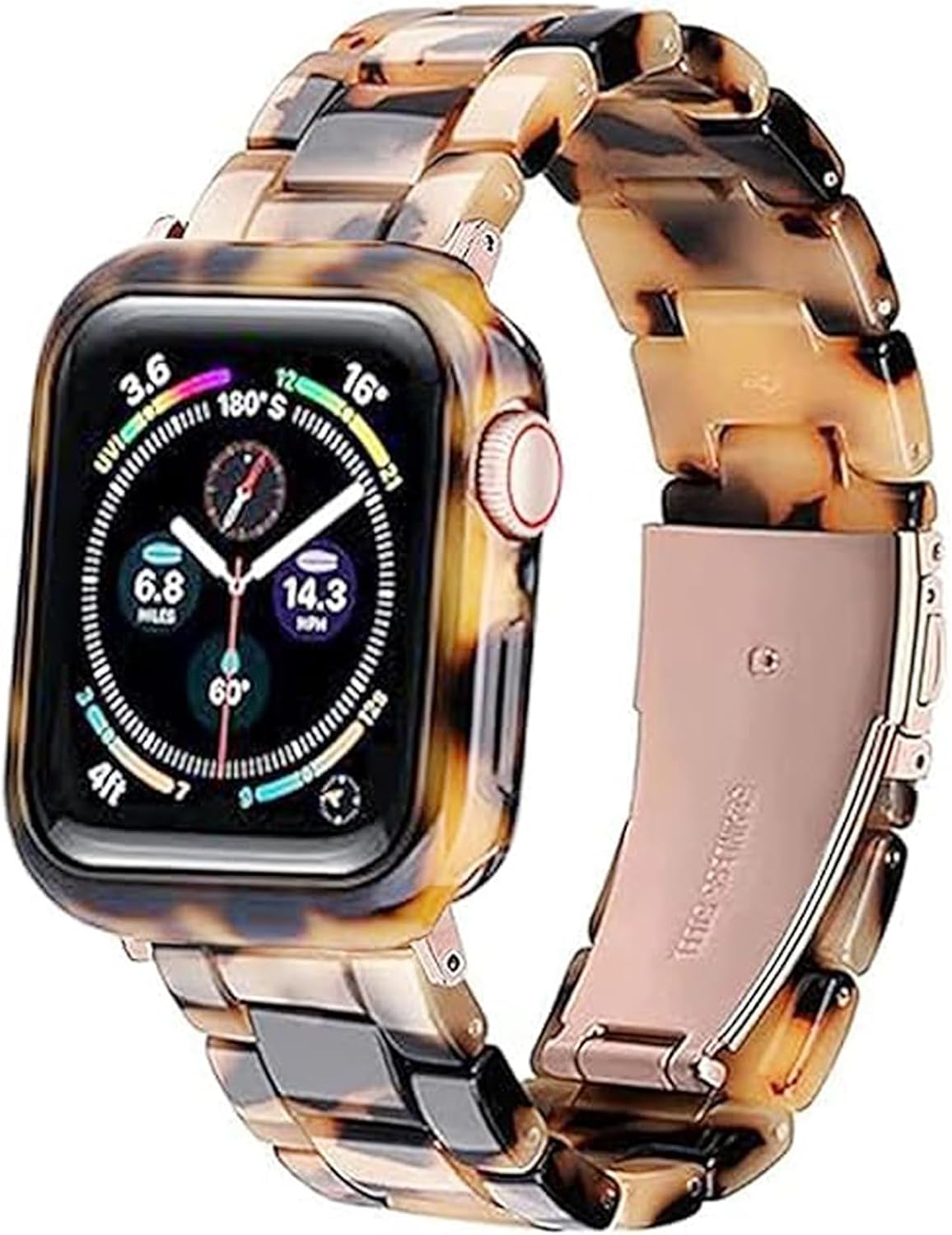 Compatible Apple Watch Band with Bumper(No screen protector) 38mm/40mm/41mm/42mm/44mm/45mm/46mm/49mm Light Resin Wristband Strap for iWatch Ultra 3/2/1 Series 11 10 9 8 7 SE 6 5 4 3 2 1