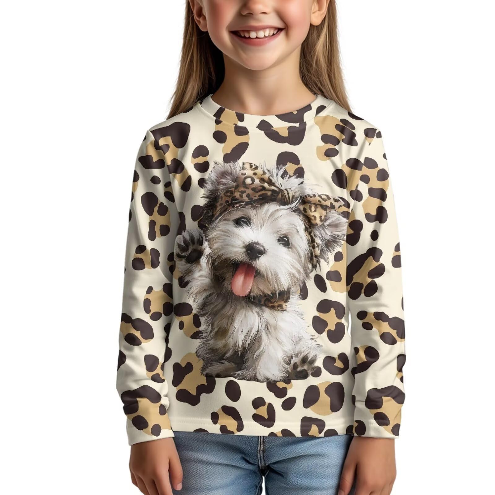 Uourmeti Girls Graphic Tees Long Sleeve T Shirts for Teens Casual Tshirts Junior Sportswear Fall Tops