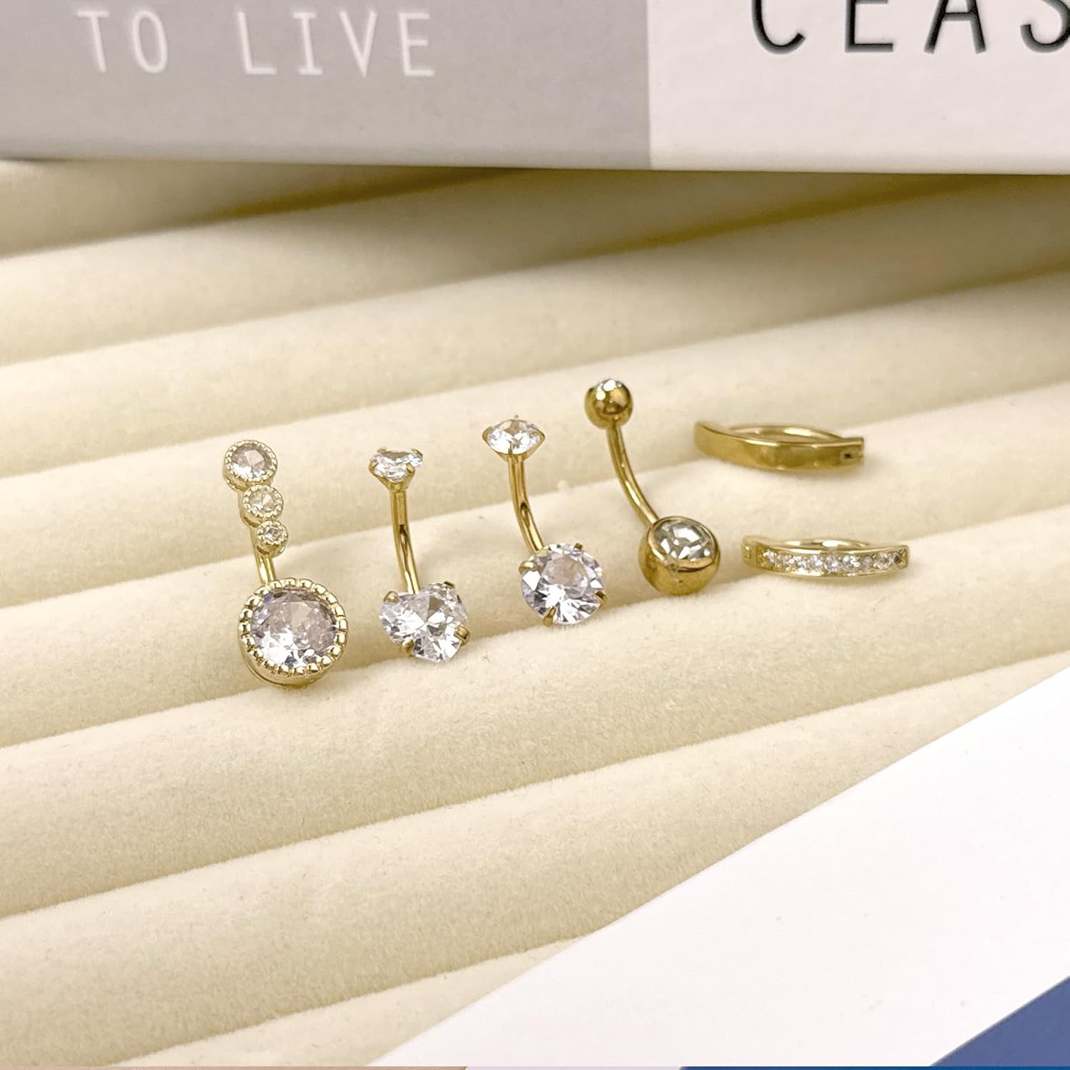 11 Pcs Belly Button Ring Dangle Stainless Steel Belly Rings 14G Belly Button Piercing Cute Navel Ring Belly Piercing Jewelry for Women - Image 6