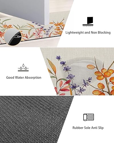 Miniatura 3 de American Farmhouse - Tapete de baño con hojas para bañera, antideslizante, de secado rápido y absorbente, de tierra de diatomeas, para fregadero de