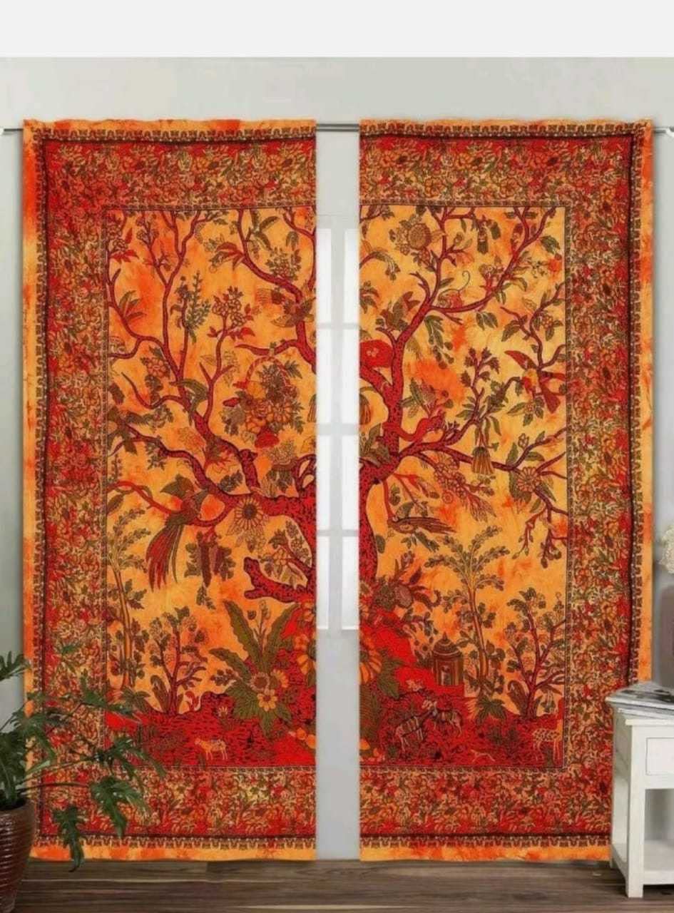 Life of Tree Curtains Tapestry, Indian Mandala Curtains Tapestry Drapes Window Treatment Bohemian, Home Drapes, Window Treatments (DYE-05)