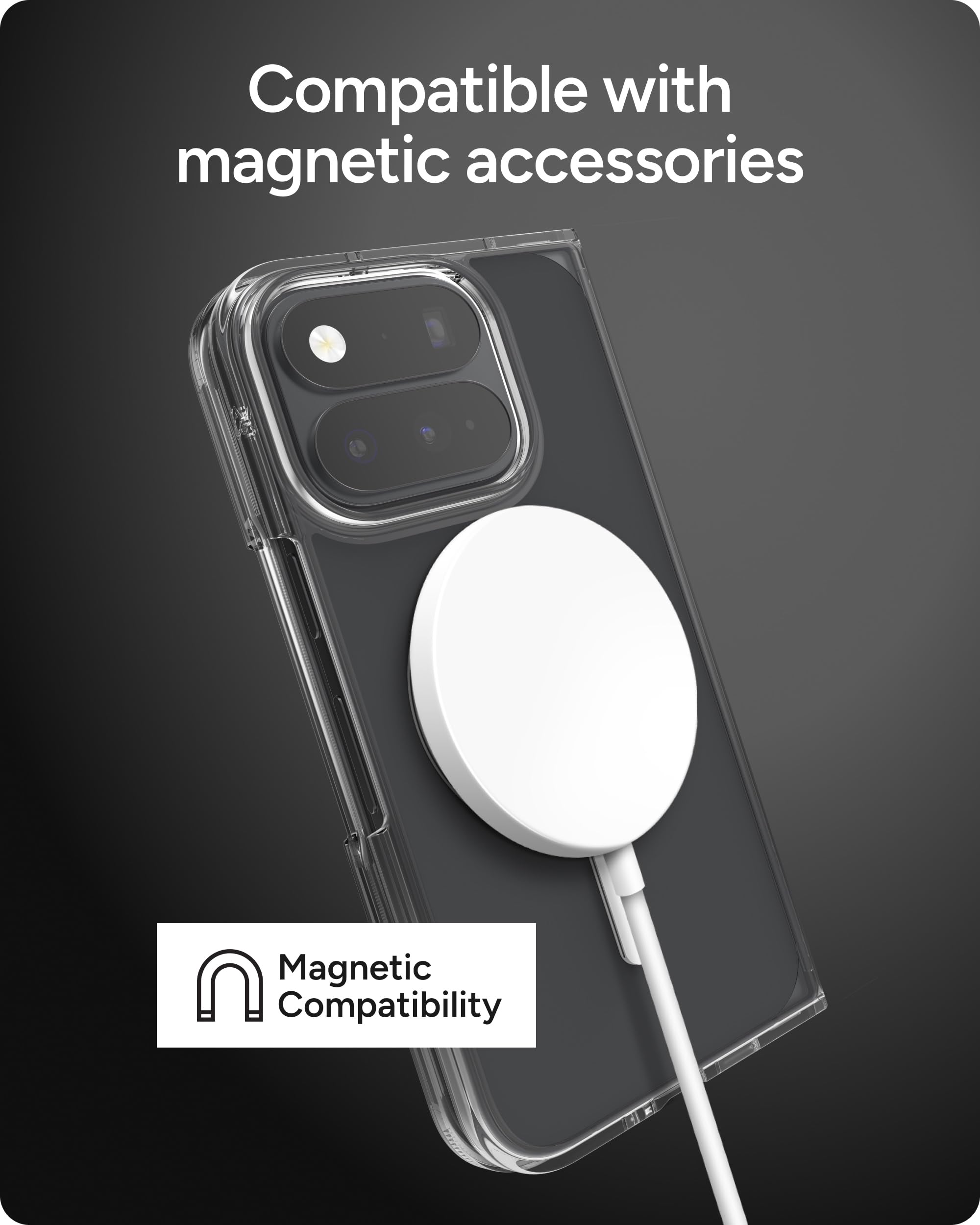 ZAGG Crystal Palace Snap Lite - Custodia pieghevole per Google Pixel 11 Pro | Custodia magnetica ultra sottile, custodia trasparente, protezione affidabile dalle cadute, tecnologia anti-ingiallimento