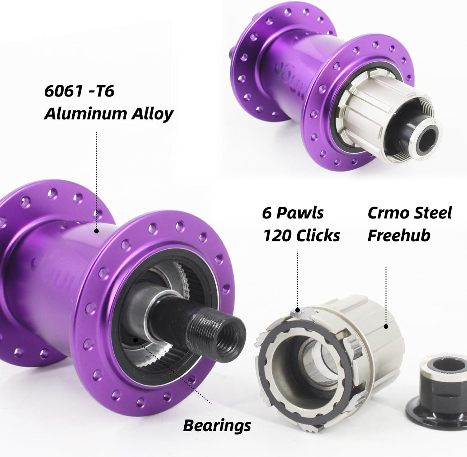 Bike Rear Hub Disc Brake 32H for Dirt Jump/Single Speed/BMX Bikes,Chrome-Molybdenum Steel Freehub High Strength Rear Bicycle Rim Hubs M10 Female Bolts