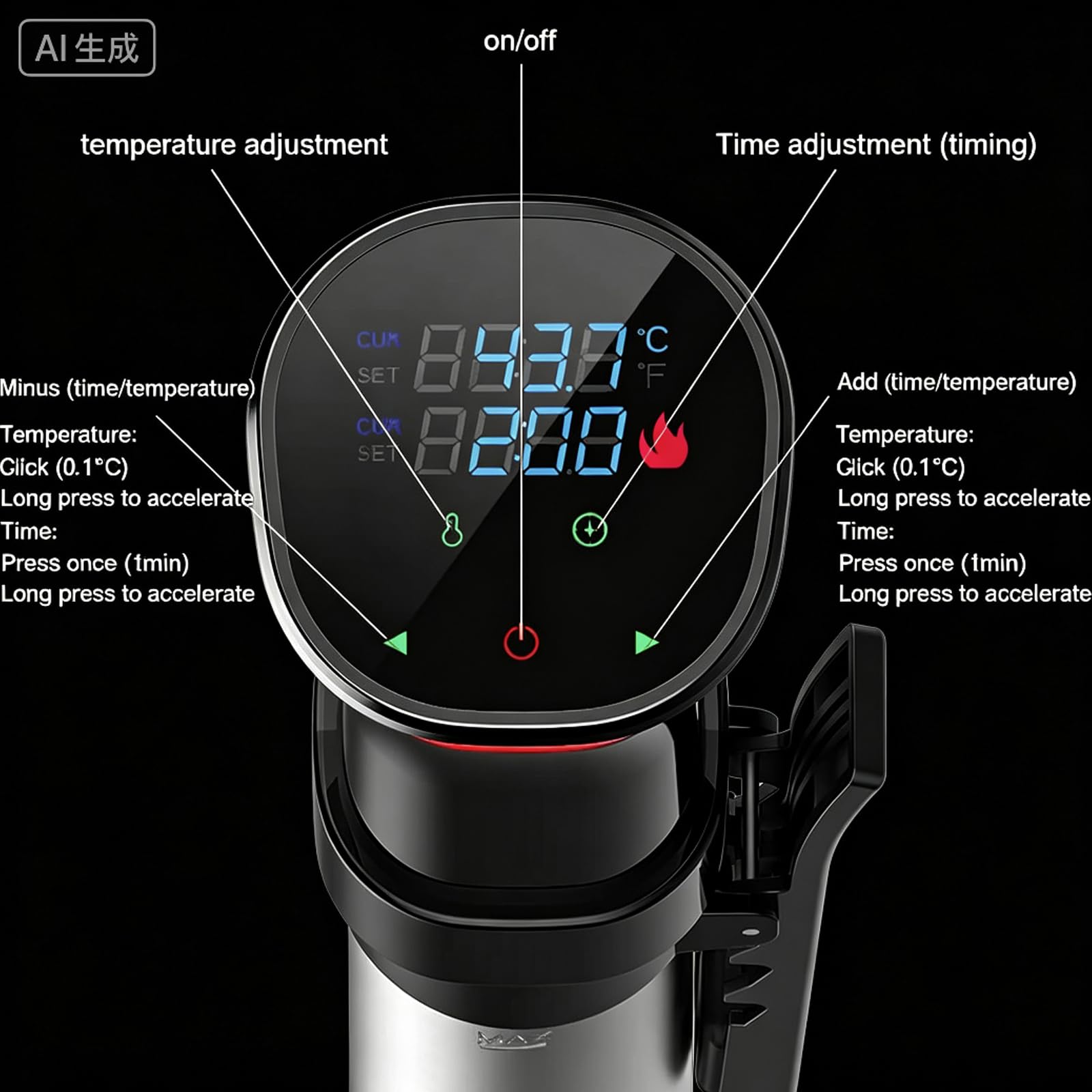 Cuiseur Sous Vide de Précision Circulateur à Immersion avec Minuterie