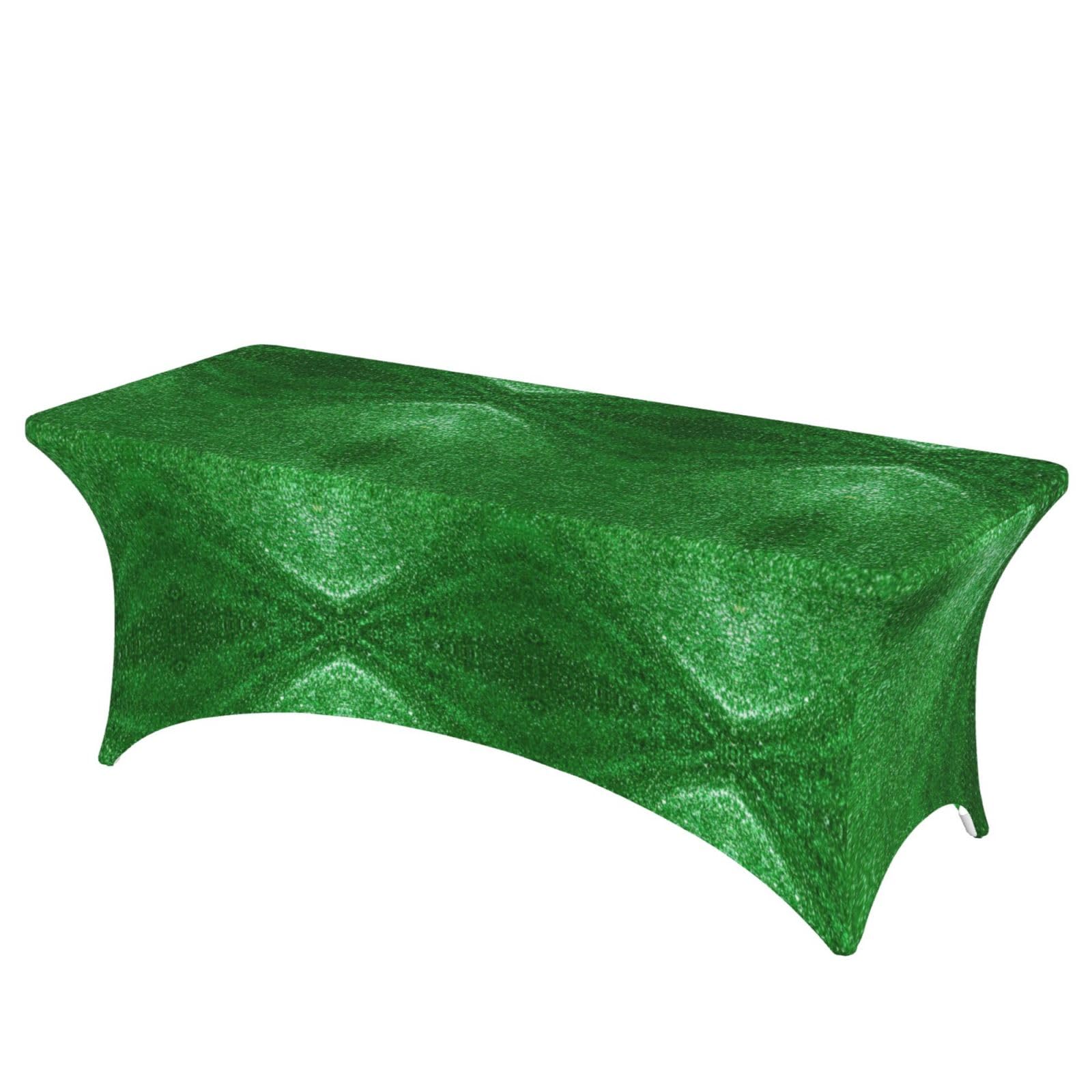 Nappe de salle à manger verte à paillettes : la solution lavable et sans plis
