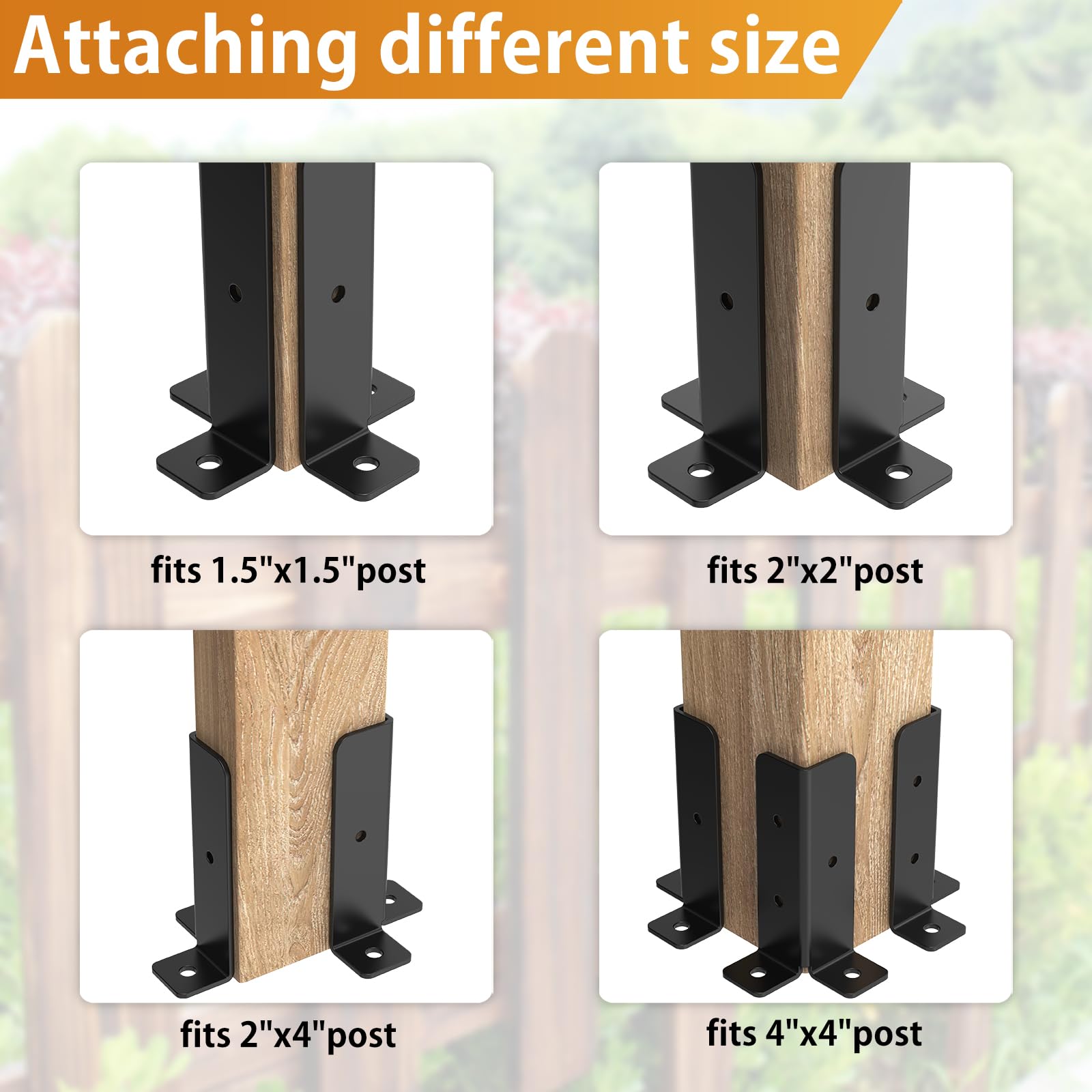 Snapklik.com : 8 Pcs Adjustable Deck Post Anchor Brackets - Fit 1.5x1.5 ...