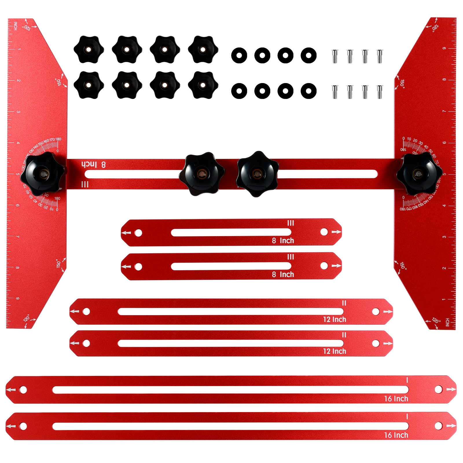 XYDHQS Stair Tread Gauge Template Tool - Aluminum Alloy Stair Measuring Ruler, 11-60 Inch Precise Tread Template Jig Gauge