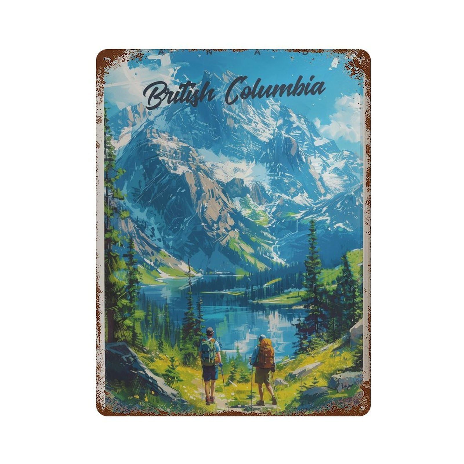 xiaoxiaoshen Banff Travel Canadian Rockies Illustrated Wall Decor Art Metal Tin Poster Modern Home Decor Art Home Bar Shop Decorations Vintage Sign 40x30cm